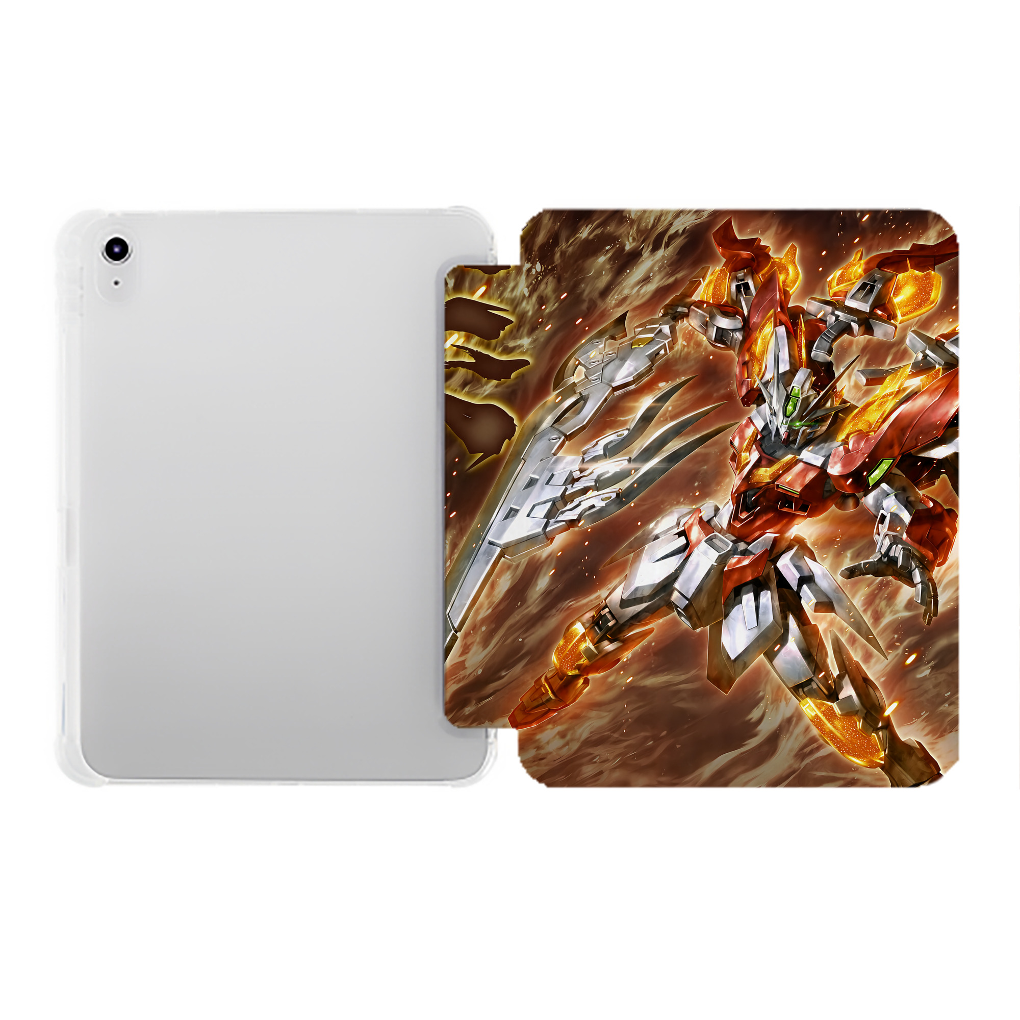 （画像用） 機動戦士ガンダム Mobile Suit Gundam IPad ケース ペン収納付き 三つ折りスタンド PUレザー×シリコン 対応機種9.5/10.5/10.9インチ